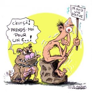 que faire quand on n'a pas envie d'être en contact avec un chien, illustration de Patrice Seiler