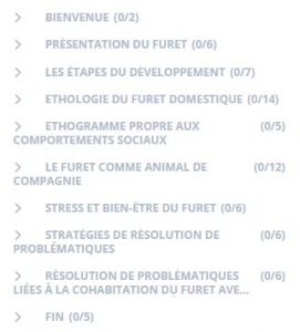 cours sur le comportement du furet